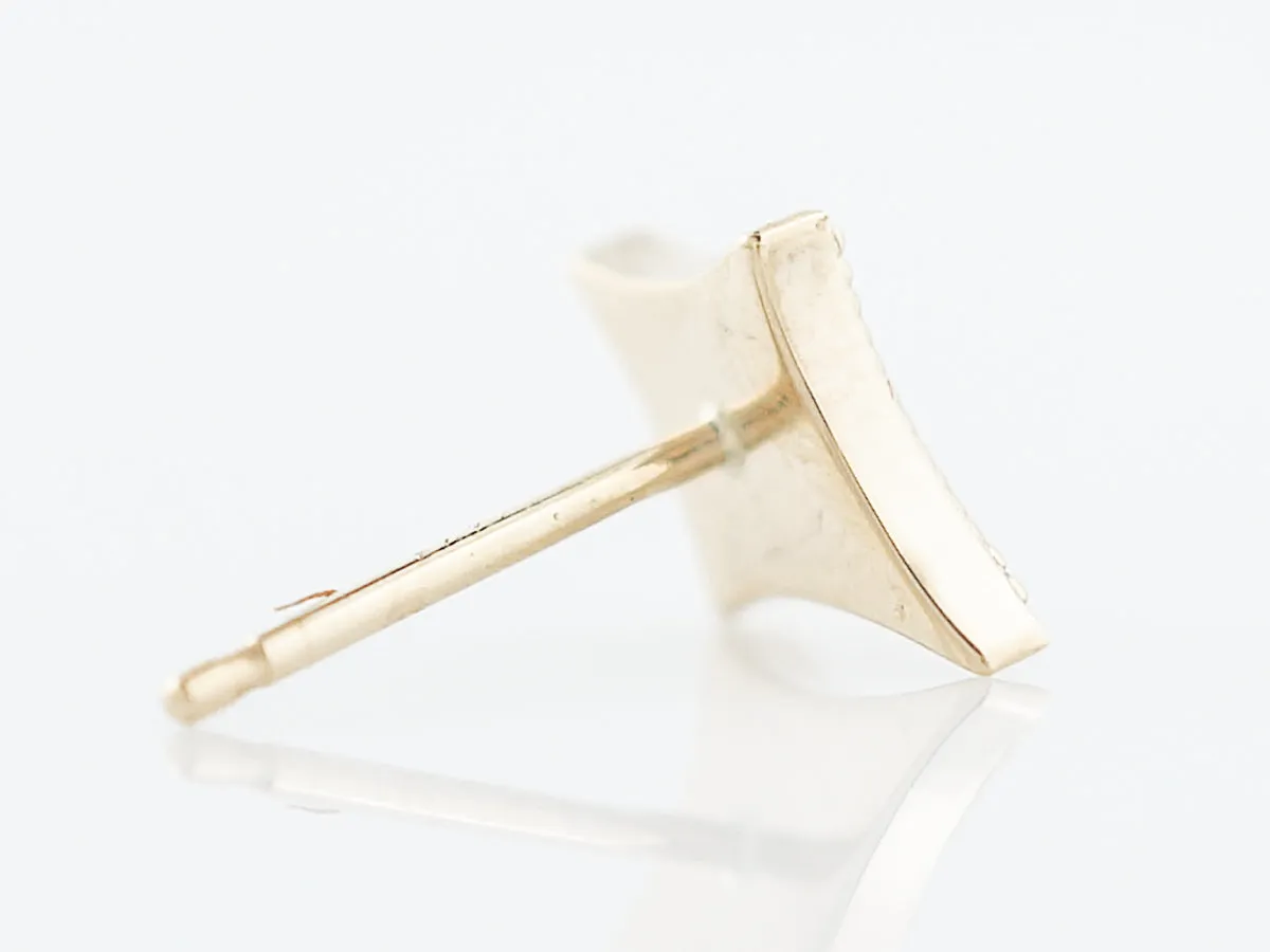 Triangle Earrings Modern .12 Round Brilliant Cut Diamonds in 14k Yellow Gold