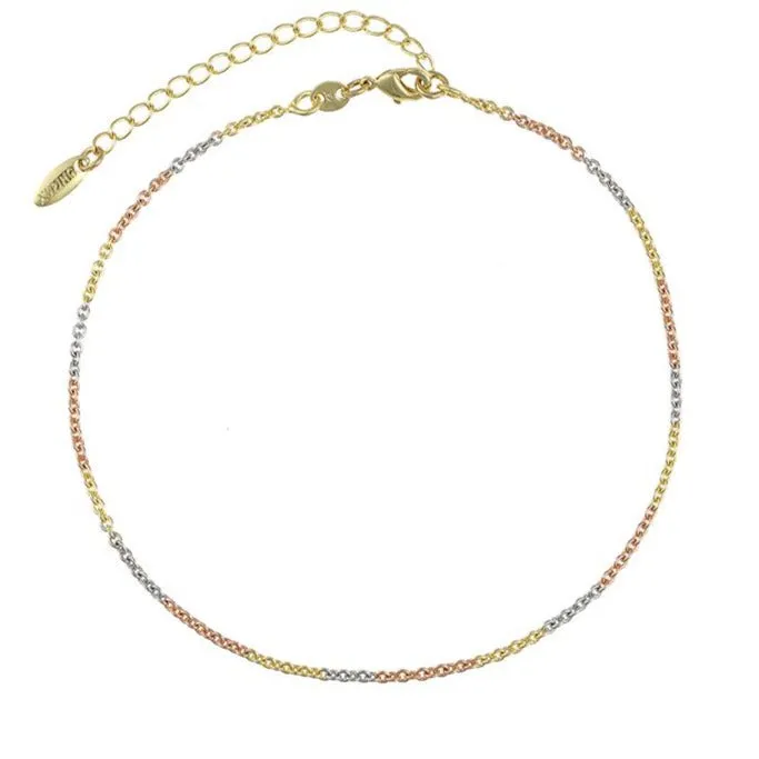 Tricolour Simple Dainty Anklet