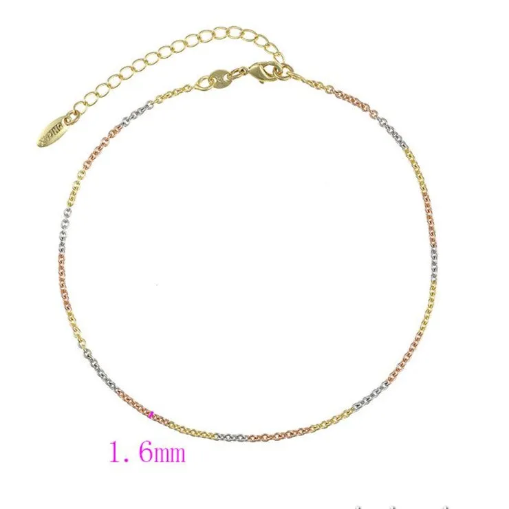Tricolour Simple Dainty Anklet