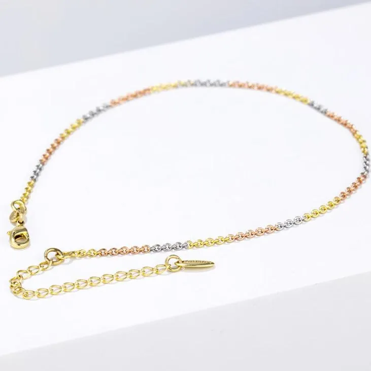 Tricolour Simple Dainty Anklet