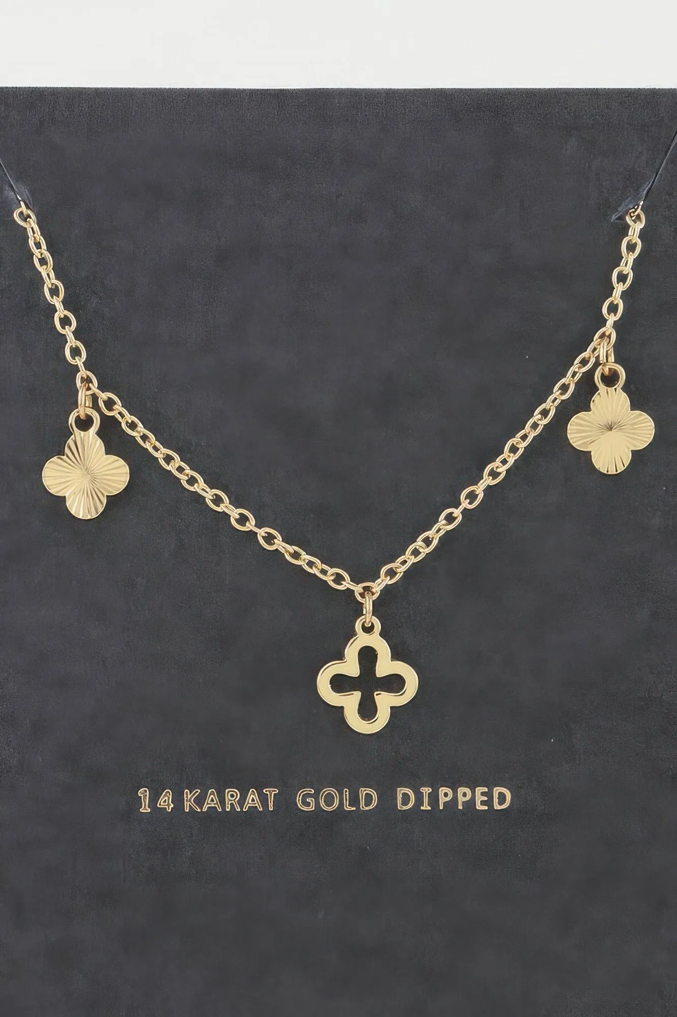 Triple Clover Charm Necklace