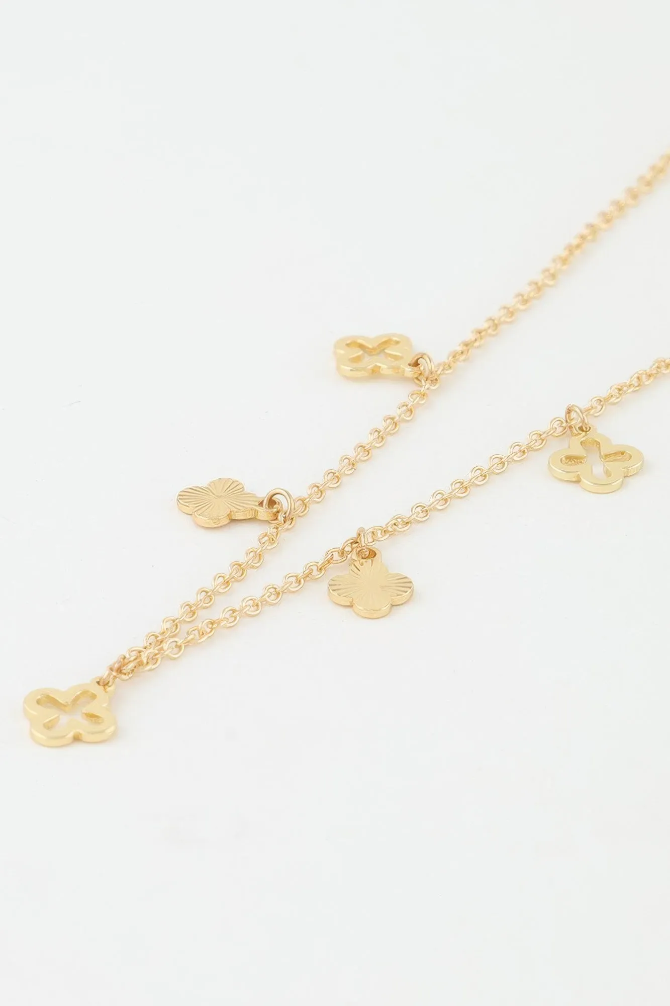 Triple Clover Charm Necklace