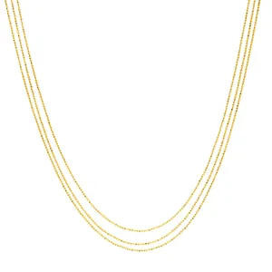 Triple Strand Bead Chain Adjustable Necklace