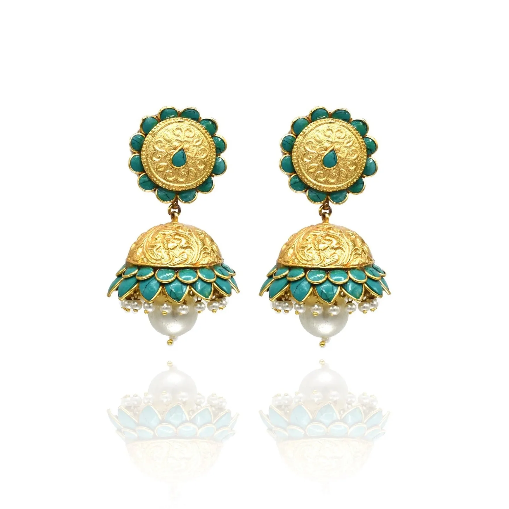 Vanya Flower Jhumka Earrings