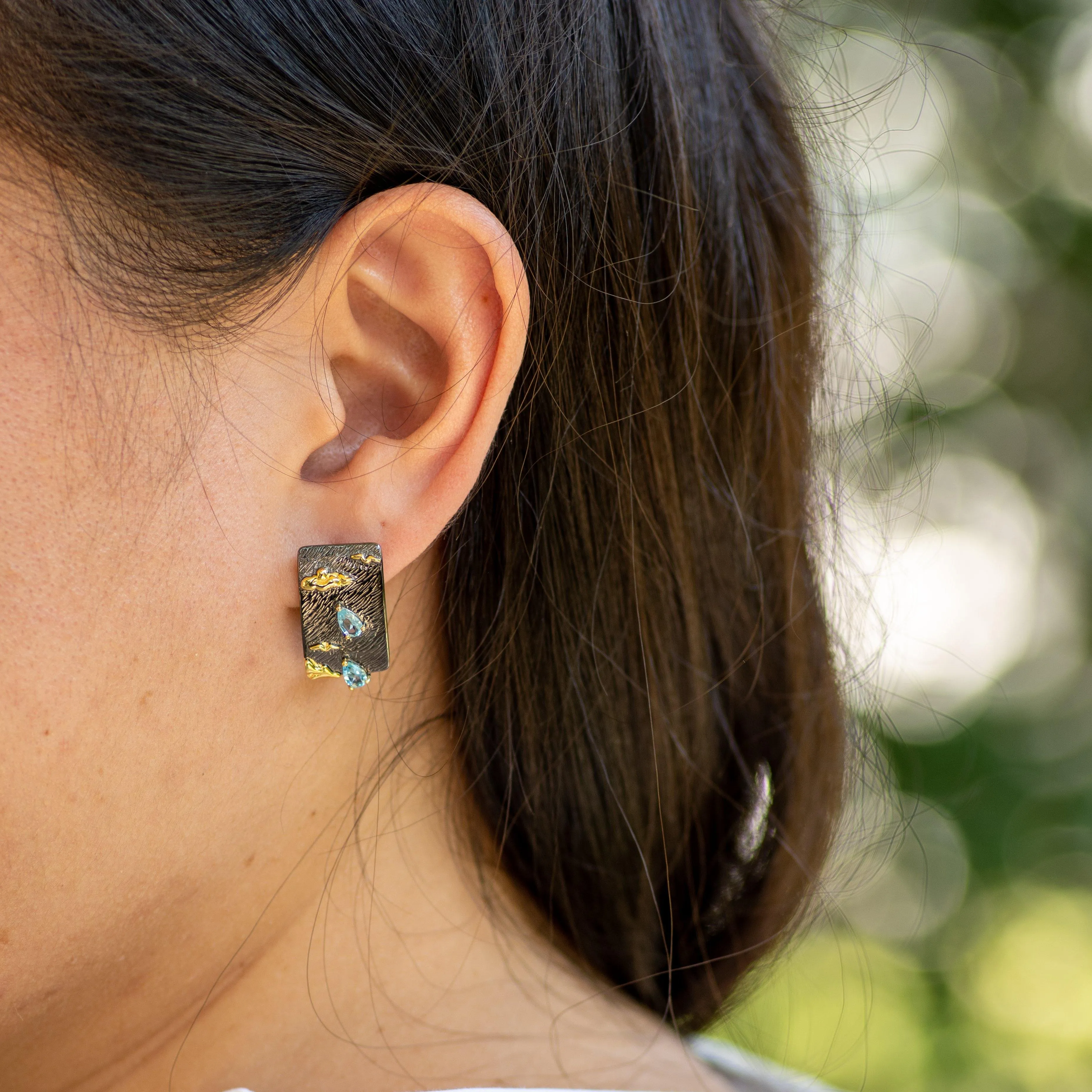 Varsha Sky Blue Topaz Earrings in Sterling Silver