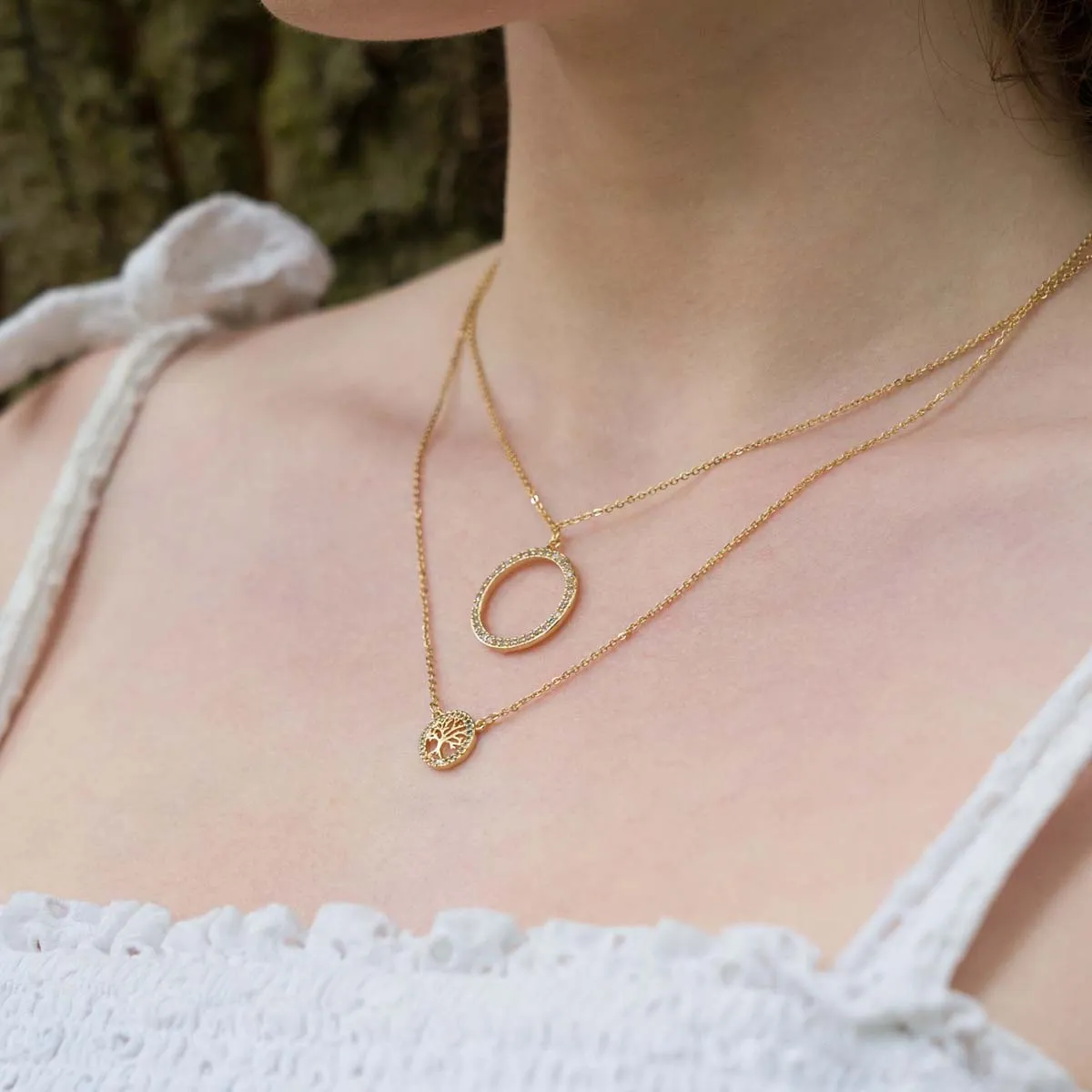 Vivienne Tree of Life Pendant Necklace In Gold-Tone