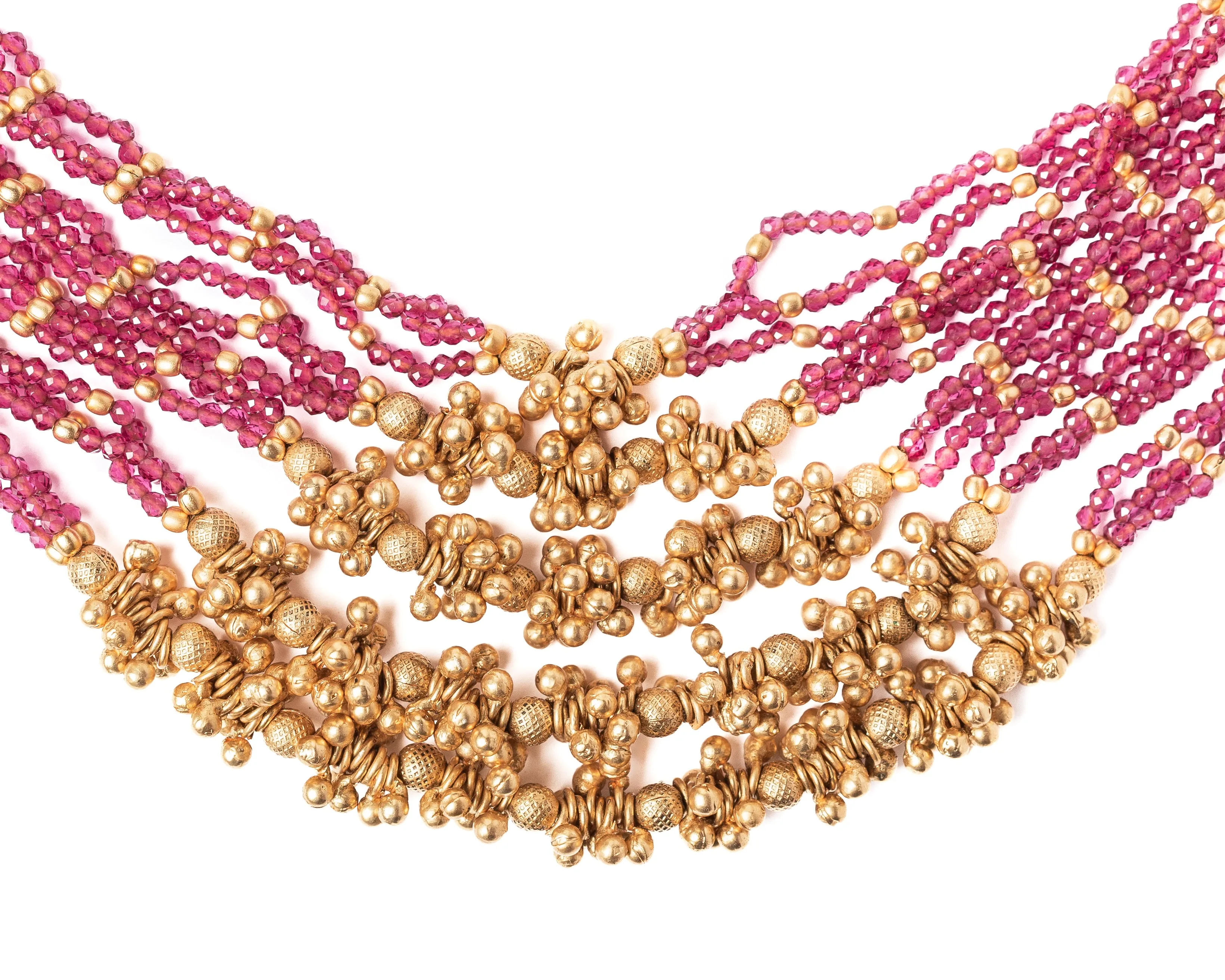 vivinia BY VIDHI MEHRA ISMAARH 2.0 Gold/Pink/Multi Long Necklace Set with Pair of Earrings-VN951