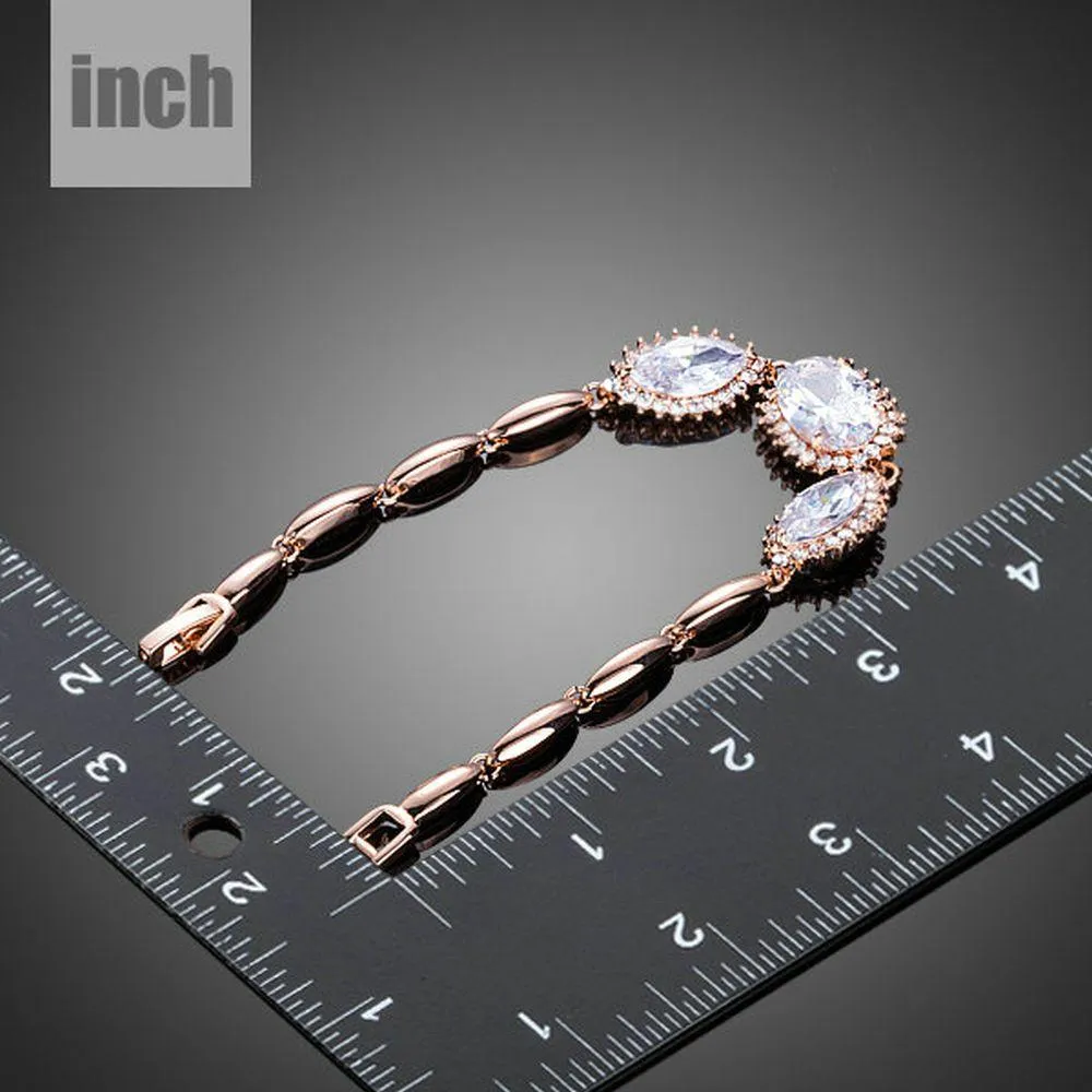 White Cubic Zirconia Link Chain Bracelet