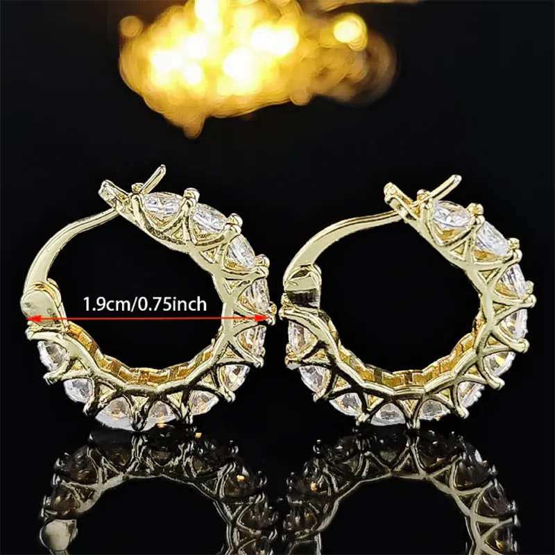 Women Hoop Earrings – Stylish Cubic Zirconia Earrings for Party and Daily Wear
