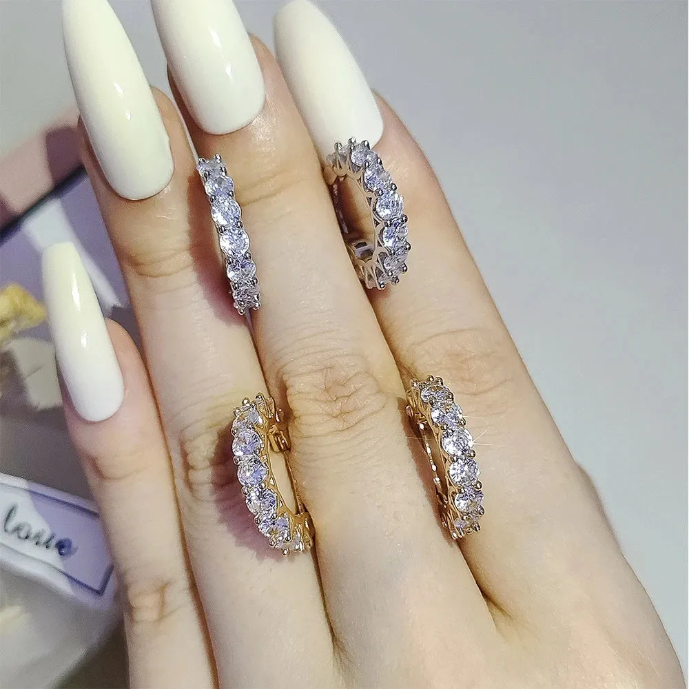 Women Hoop Earrings – Stylish Cubic Zirconia Earrings for Party and Daily Wear
