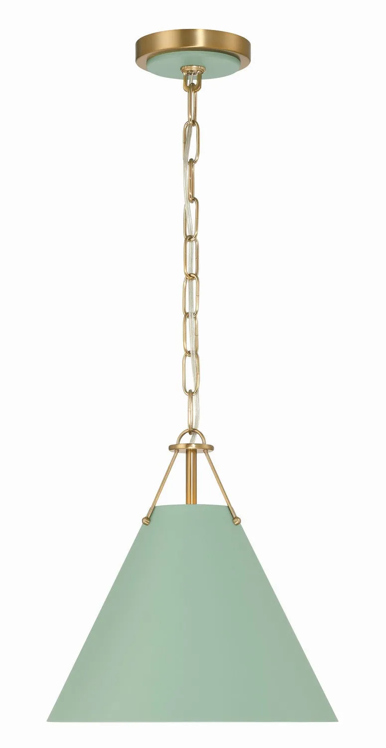 Xavier 1-Light Mini Pendant in Vibrant Gold & Green
