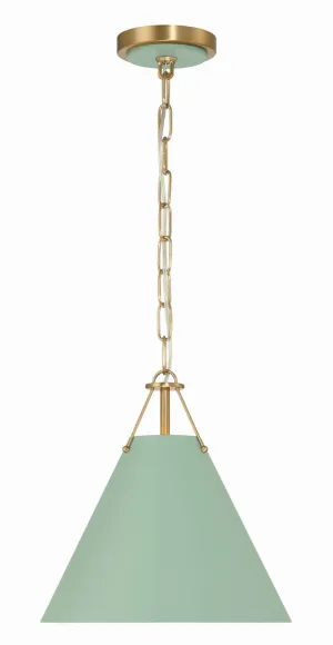 Xavier 1-Light Mini Pendant in Vibrant Gold & Green