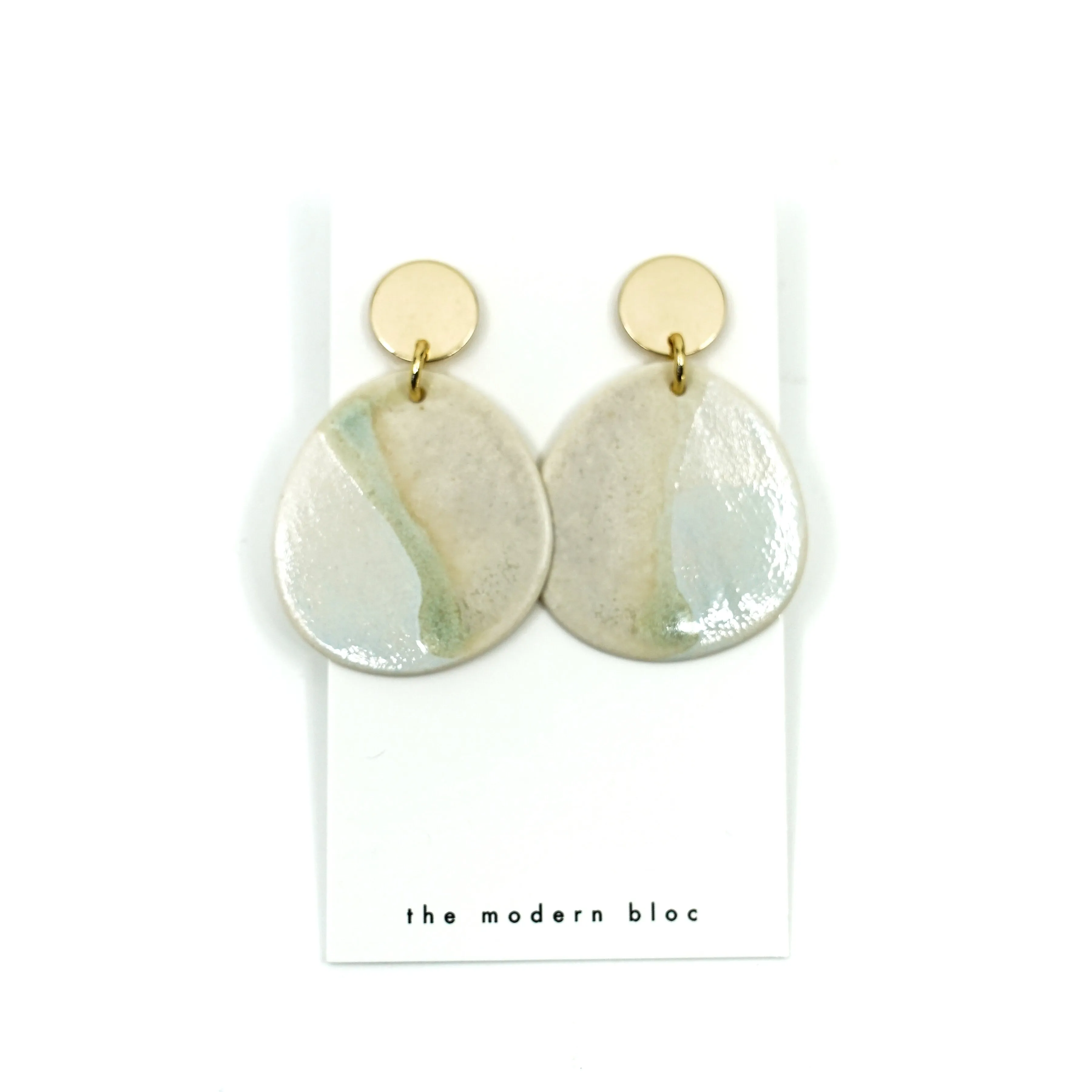 Zuri - Modern Circle Porcelain Hoop Earrings