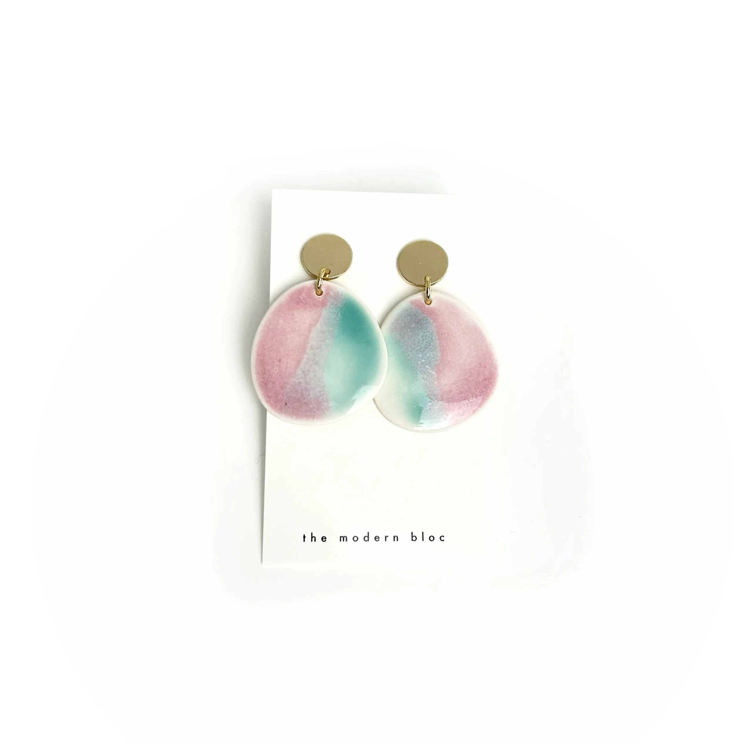 Zuri - Modern Circle Porcelain Hoop Earrings