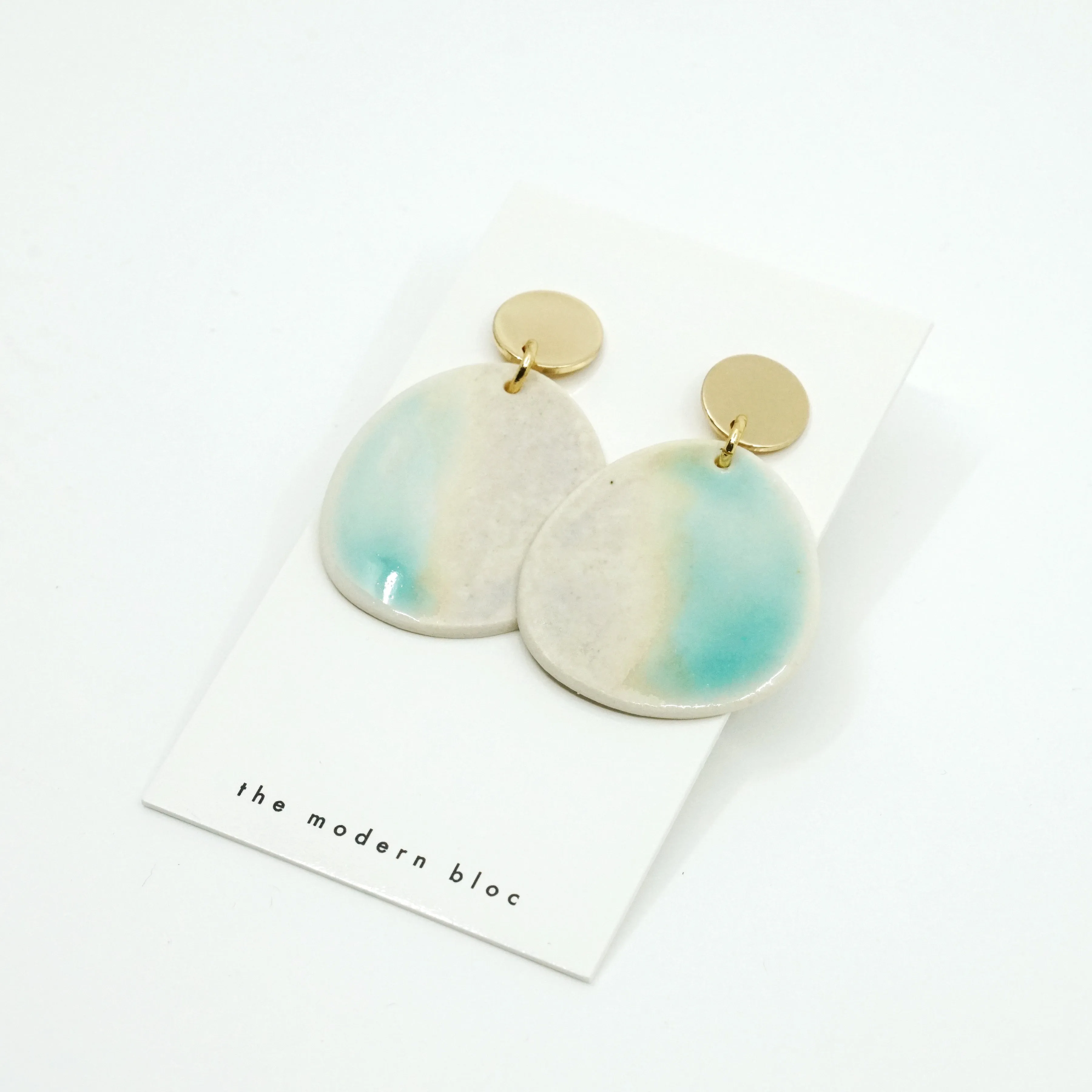 Zuri - Modern Circle Porcelain Hoop Earrings