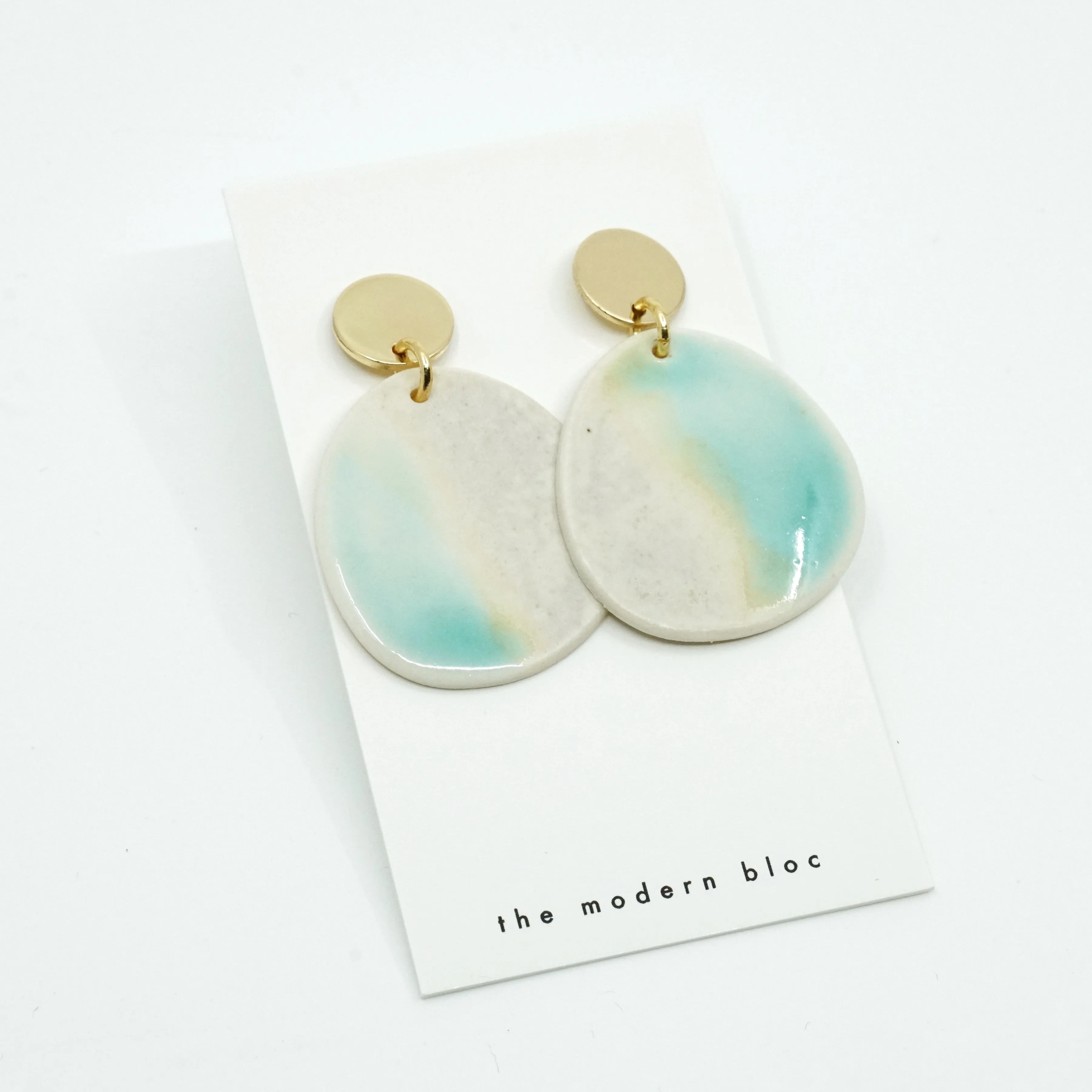 Zuri - Modern Circle Porcelain Hoop Earrings
