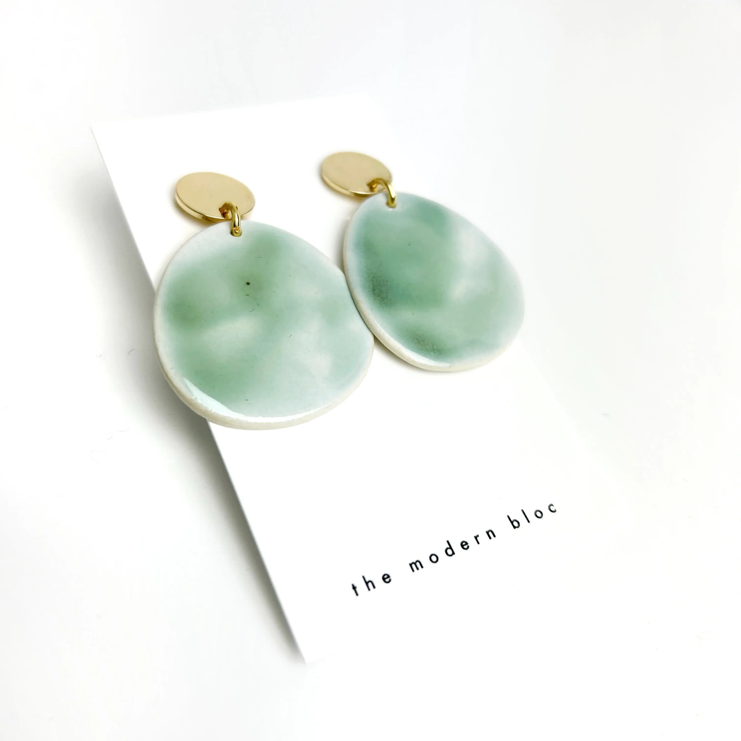 Zuri - Modern Circle Porcelain Hoop Earrings