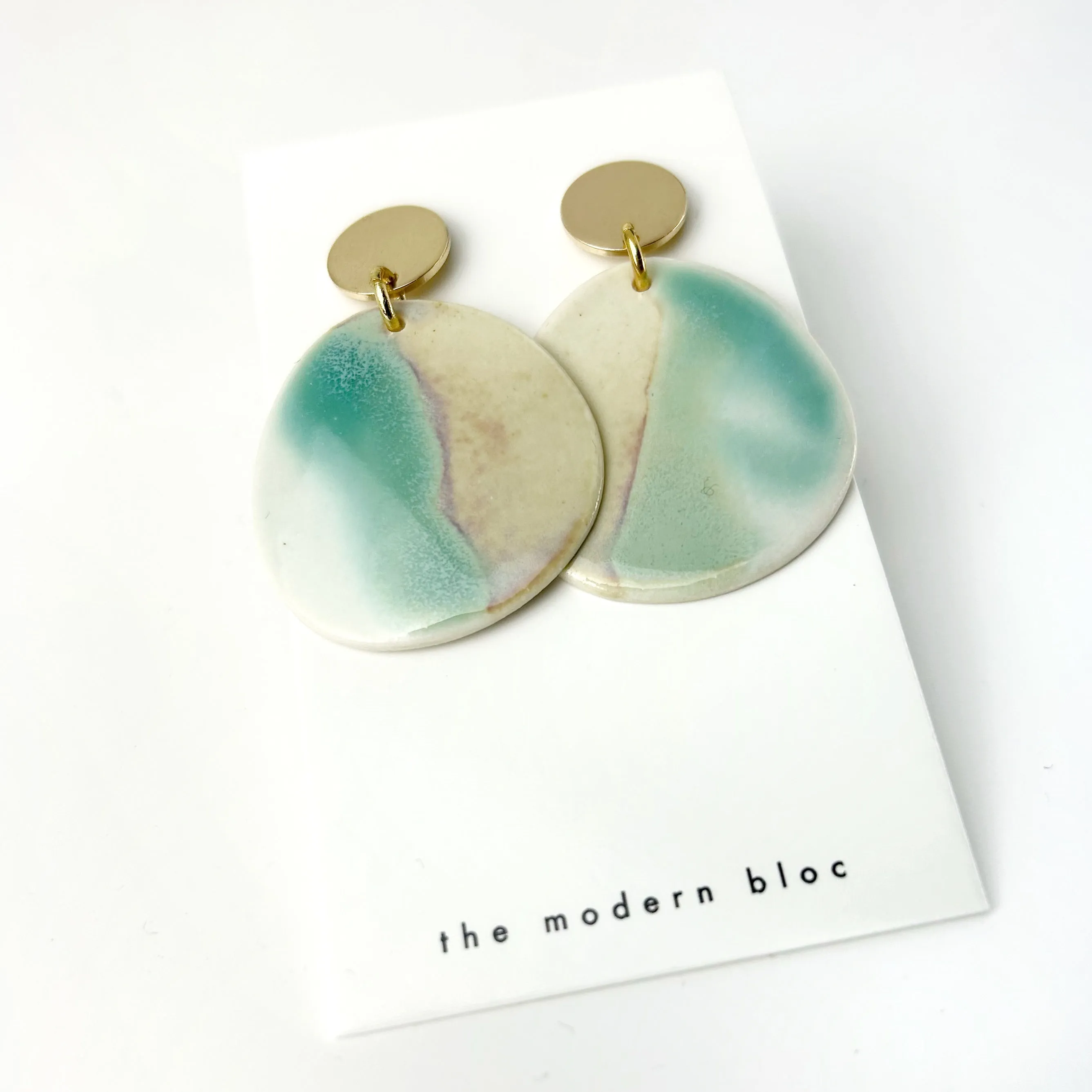 Zuri - Modern Circle Porcelain Hoop Earrings